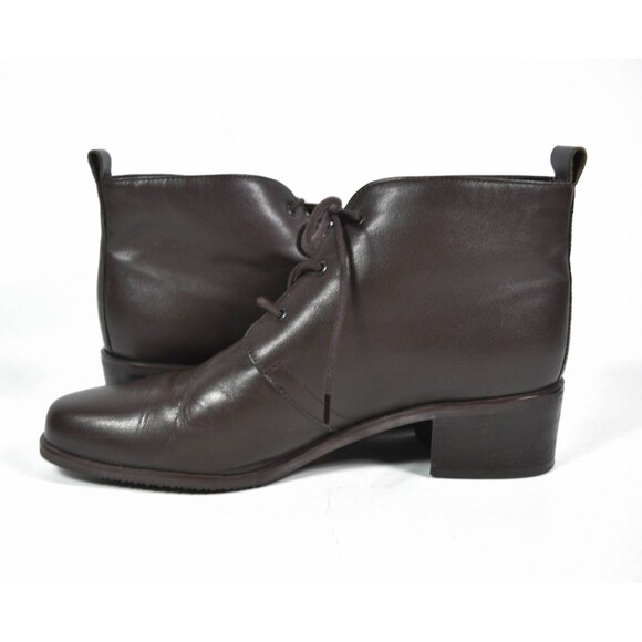 Naturalizer Brown Lace Up Short Ankle Booties Size 7.5 M - Picture 6 of 9